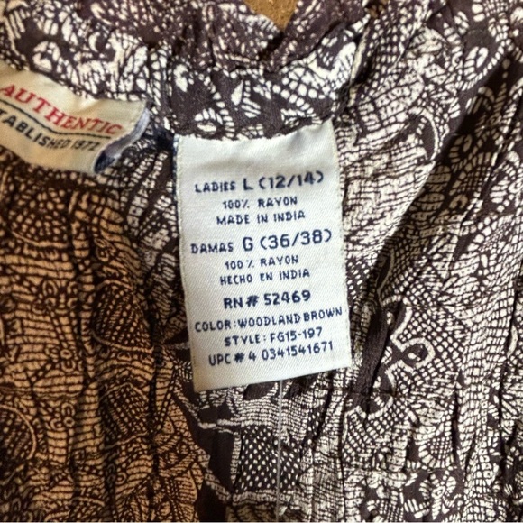 Vintage Faded Glory Y2K Top Size L Forest Fairy Grunge Babydoll Scrunched Brown - Picture 4 of 13